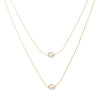 Wholesale Multilayer Ladies Natural Freshwater Pearl Card Neck Chain With Geometric Pattern Alloy 18K Gold Electroplated Bamboo Chain Necklace