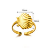 Wholesale Multilayer Line Open Geometric Ring Stainless Steel Gold Plated