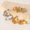 Wholesale Multilayer Linear Geometric Stainless Steel Earrings For Women With Electroplating