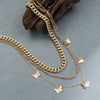 Wholesale Multilayer Metal Butterfly Rough Chain Clavicle Necklace For Women Alloy Electroplated