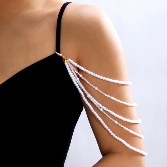 Wholesale Multilayer Pearl Shoulder Finger Body Chain For Women Fashion Retro Style