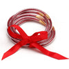 Wholesale Multilayer Silicone Gold Powder Ribbon Bracelet Suit With Bow And Geometric Pattern For Women