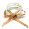 Wholesale Multilayer Silicone Gold Powder Ribbon Bracelet Suit With Bow And Geometric Pattern For Women