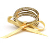 Wholesale Multilayer Silicone Gold Powder Ribbon Bracelet Suit With Bow And Geometric Pattern For Women