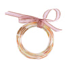 Wholesale Multilayer Silicone Gold Powder Ribbon Bracelet Suit With Bow And Geometric Pattern For Women