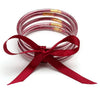 Wholesale Multilayer Silicone Gold Powder Ribbon Bracelet Suit With Bow And Geometric Pattern For Women