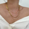 Wholesale Multilayer Stacked Geometric Electroplated Titanium Steel Blade Chain Necklace For Women And Men