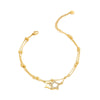 Wholesale Multilayer Stainless Steel Geometric Anklet In Marine Resort Style