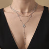 Wholesale Multilayer Tassel Clavicle Necklace With Cross Geometric Pattern Stainless Steel 18K Gold Plated Light Luxury Style For Women