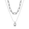 Wholesale Multilayered Geometric Adjustable Metal Cross Chain Necklace For Women With Electroplating