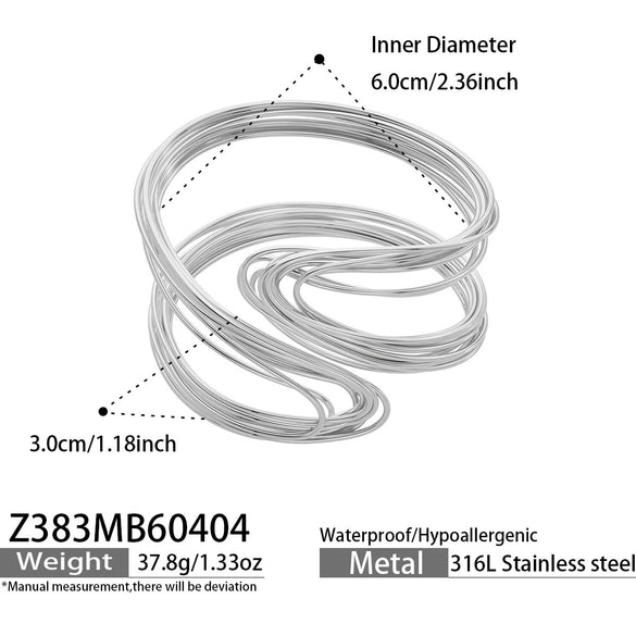 Wholesale Multilayered Geometric Stainless Steel Electroplated Bracelet Set For Women