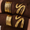 Wholesale Multilayered Geometric Stainless Steel Electroplated Bracelet Set For Women