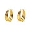 Wholesale Multilayered Hoop Earrings Ushaped Stainless Steel Geometric Electroplated For Women