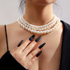 Wholesale Multilayered Imitation Pearl Necklace Handmade In French Retro Style For Women