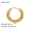 Wholesale Multistyle Thick Chain Personality Hip Hop Punk Style Stainless Steel Handmade Woven Geometric Bracelet With 24K Real Gold Electroplating