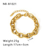 Wholesale Multistyle Thick Chain Personality Hip Hop Punk Style Stainless Steel Handmade Woven Geometric Bracelet With 24K Real Gold Electroplating