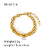 Wholesale Multistyle Thick Chain Personality Hip Hop Punk Style Stainless Steel Handmade Woven Geometric Bracelet With 24K Real Gold Electroplating