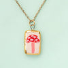 Wholesale Mushroom Food Pendant Necklace Copper Electroplated Ochain Unisex Simple Style