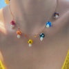 Wholesale Mushroom Pendant Necklace Iron And Ceramic Geometric Electroplating For Women