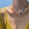 Wholesale Mushroom Pendant Necklace Iron And Ceramic Geometric Electroplating For Women