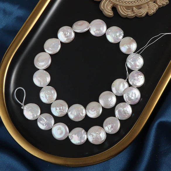 Wholesale Naked Freshwater Pearl Beaded Coin Baroque Round Cake Style Jewelry