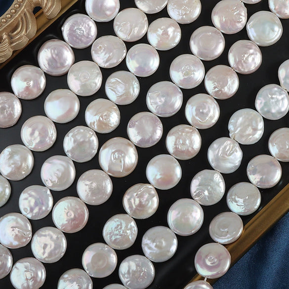 Wholesale Naked Freshwater Pearl Beaded Coin Baroque Round Cake Style Jewelry