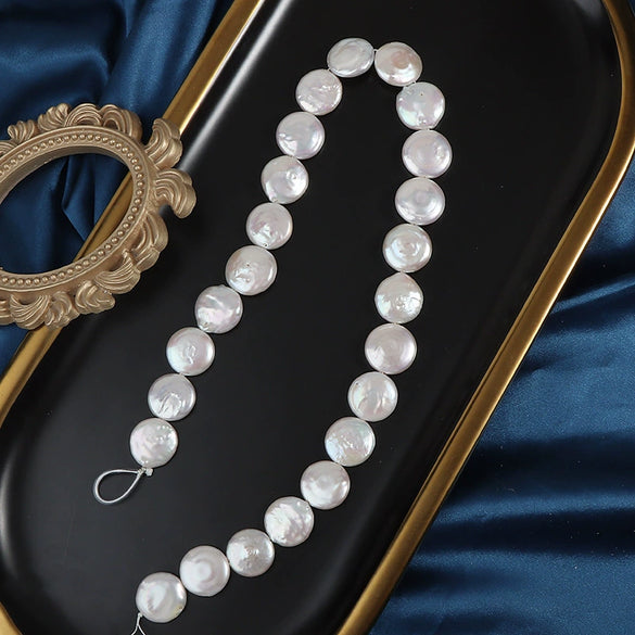 Wholesale Naked Freshwater Pearl Beaded Coin Baroque Round Cake Style Jewelry