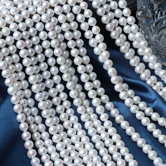 Wholesale Naked Freshwater Pearls Nearly Round Style