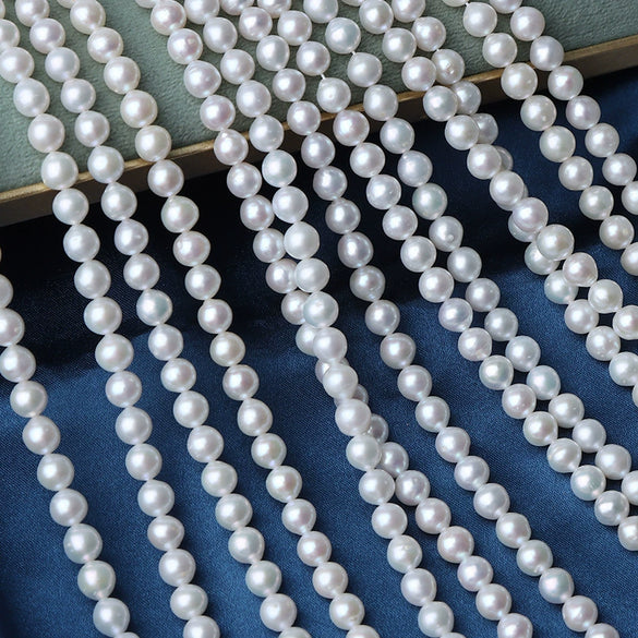 Wholesale Naked Freshwater Pearls Nearly Round Style