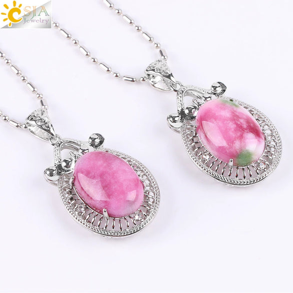 Wholesale Natural Agate And Copper Accessories Minimalist Ellipse Hollow Pendant Long Necklace For Women With Electroplating Treatment