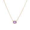 Wholesale Natural Amethyst Sterling Silver Geometric Women's Necklace