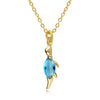 Wholesale Natural Animal Style Brass Ochain Clavicle Necklace With Copper Inlaid Zircon Pendant And Real Gold Plating