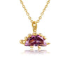 Wholesale Natural Animal Style Brass Ochain Clavicle Necklace With Copper Inlaid Zircon Pendant And Real Gold Plating