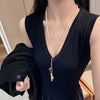 Wholesale Natural Baroque Pearl Long Sweater Chain With Geometric Pattern For Women Retro Beaded Clavicle Chain Jewelry