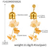 Wholesale Natural Crystal Stone Lily Of The Valley Tassel Long Earrings With Geometric Shape For Women Stainless Steel Electroplating Design