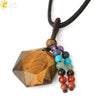 Wholesale Natural Crystal Stone Sixpointed Star Pendant Necklace With Tassel Handmade