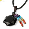 Wholesale Natural Crystal Stone Sixpointed Star Pendant Necklace With Tassel Handmade