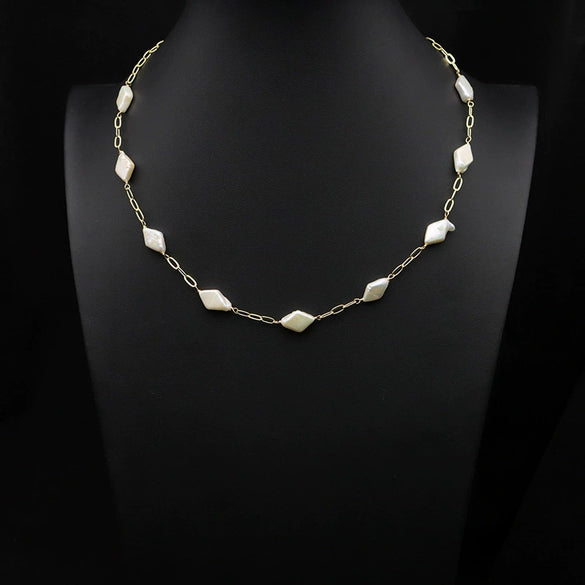 Wholesale Natural Freshwater Baroque Pearl Multi Layer Retro Long Clavicle And Sweater Chain Necklace For Women With 925 Silver Pendant And Geometric Pattern Electroplated