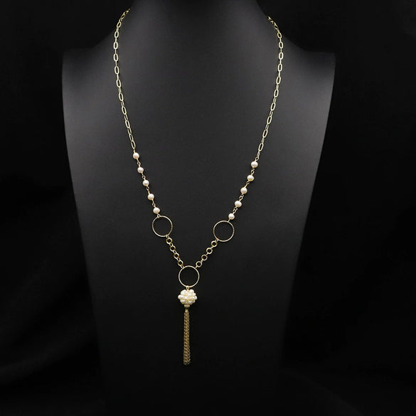 Wholesale Natural Freshwater Baroque Pearl Multi Layer Retro Long Clavicle And Sweater Chain Necklace For Women With 925 Silver Pendant And Geometric Pattern Electroplated
