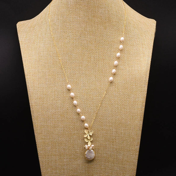Wholesale Natural Freshwater Baroque Pearl Multi Layer Retro Long Clavicle And Sweater Chain Necklace For Women With 925 Silver Pendant And Geometric Pattern Electroplated
