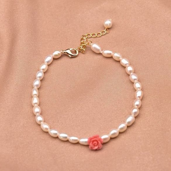 Wholesale Natural Freshwater Pearl Bracelet With Two Sided Light Retro Design Geometric Shape Electroplated Beaded Jewelry That Doesn't Fade