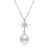 Wholesale Natural Freshwater Pearl Clavicle Necklace With Invisible Pendant Silver 925 Silver Electroplated Geometric Style