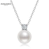 Wholesale Natural Freshwater Pearl Clavicle Necklace With Invisible Pendant Silver 925 Silver Electroplated Geometric Style