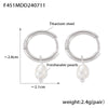Wholesale Natural Freshwater Pearl Earrings For Women Geometric Style Titanium Steel 18K Gold Plated