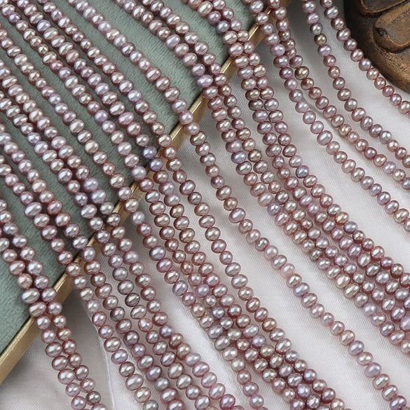 Wholesale Natural Freshwater Pearl Eggshaped String Jewelry Purple
