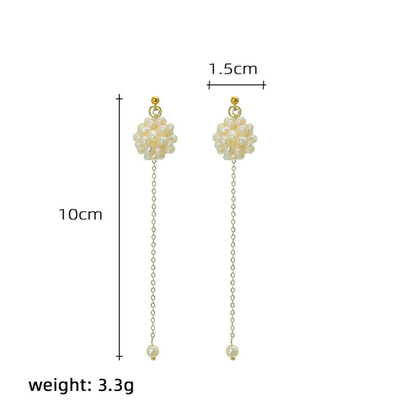 Wholesale Natural Freshwater Pearl Geometric Earrings With S925 Silver Needle And Electroplating Process For Women