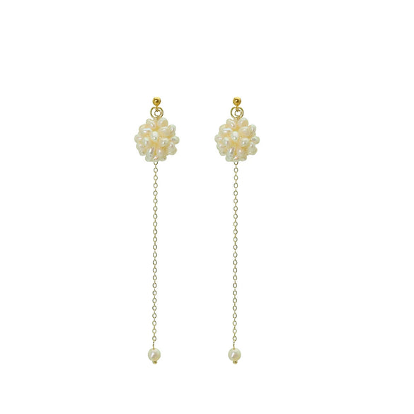 Wholesale Natural Freshwater Pearl Geometric Earrings With S925 Silver Needle And Electroplating Process For Women