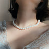 Wholesale Natural Freshwater Pearl Necklace Potatoshaped 925 Sterling Silver Buckle French Retro Vintage Style