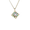 Wholesale Natural Freshwater Pearl Necklace With Copper Abalone Shell Geometric Rhombus Pendant In Fashion Minimalist Style