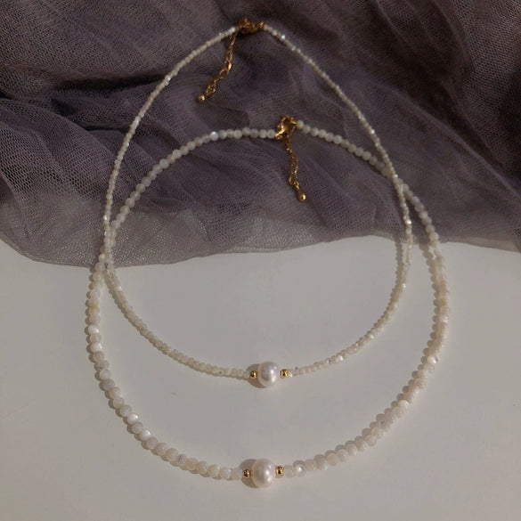 Wholesale Natural Freshwater Pearl Necklace With Geometric Style And Electroplating Treatment For Women